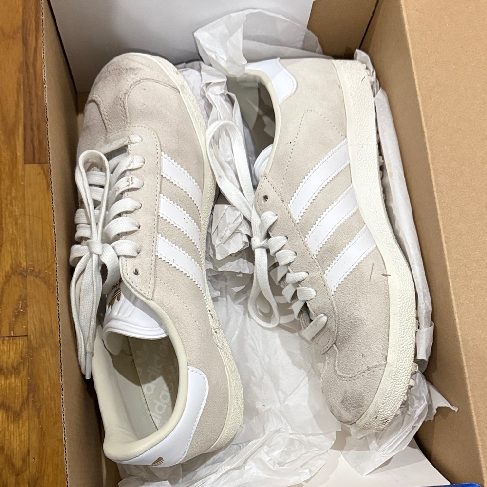 adidas Cream and White Athletic Shoes